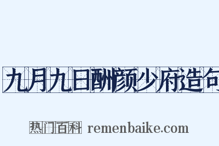 九月九日酬颜少府造句是什么意思的图片